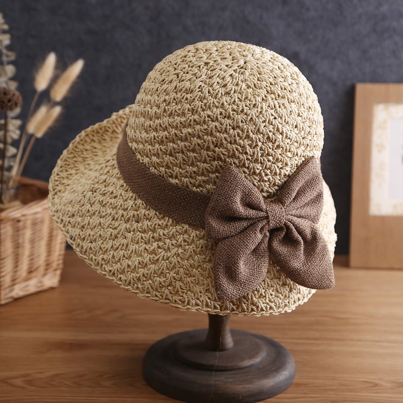 👒Elegant Crochet Straw Hat with Ruffle Detail