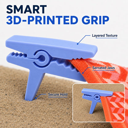 🏖️ Beach Towel & Blanket Anchor Clips – 4-Pack Windproof Sand Stakes for Beach, Camping & Picnics