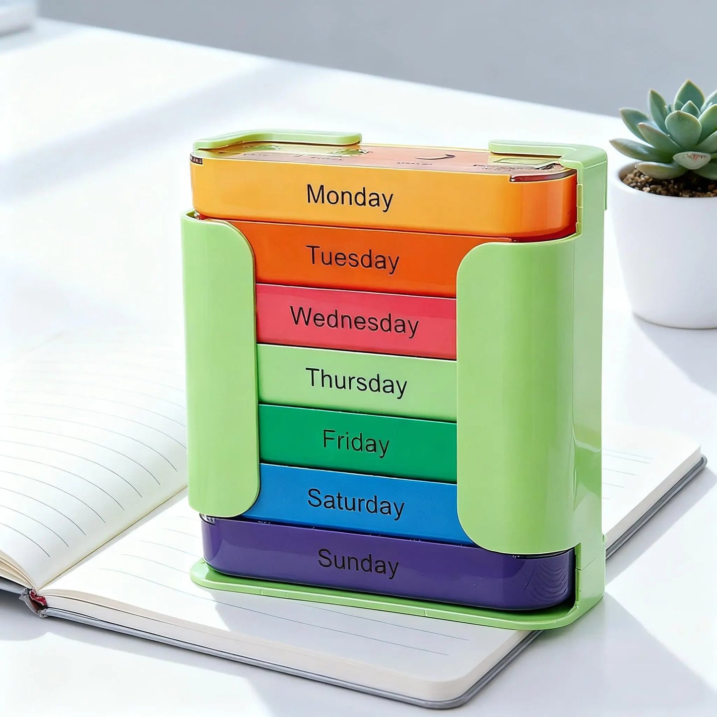 7-day Pill Storage Box, 1 Count Portable Large Capacity Pill Organizer, Daily Pill Storage Box