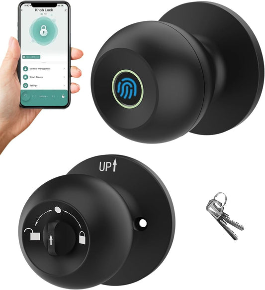 Fingerprint Smart Lock,Keyless Entry Door Lock,Count Smart Door Knob with APP