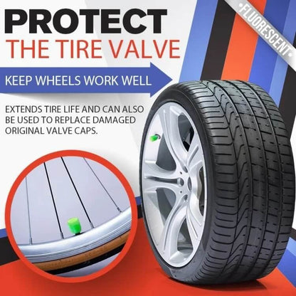 Glow-in-the-Dark Car Tire Valve Cap Set - Durable, Easy-to-Install