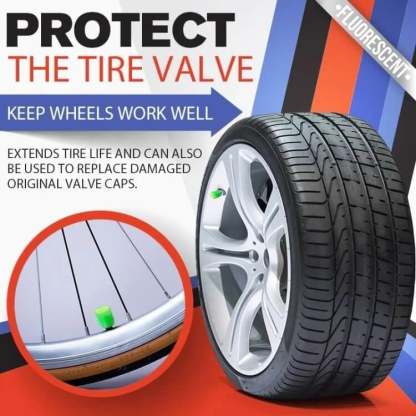 Glow-in-the-Dark Car Tire Valve Cap Set - Durable, Easy-to-Install