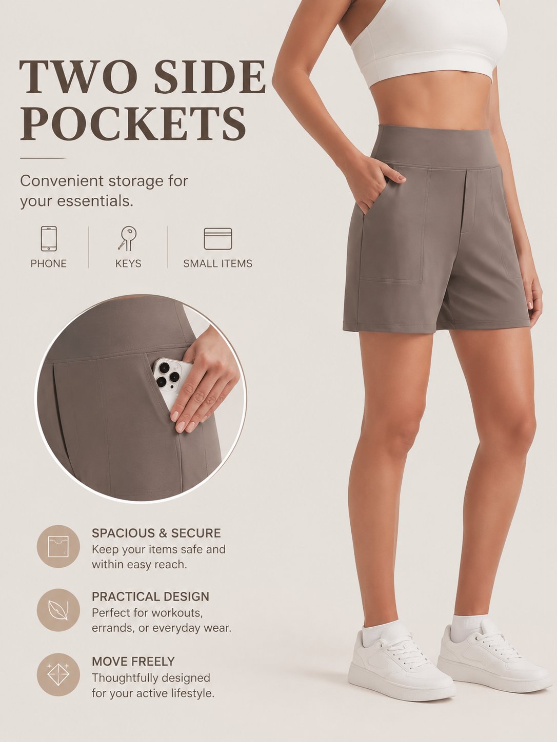 🏋️‍♀️🏃‍♀️Women’s High-Waist Athletic Shorts – Running & Yoga Summer Shorts with Pockets(🔥Buy 2 Get EXTRA  10% OFF)