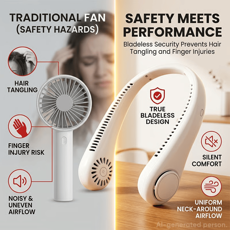 🔥Last Day 50% OFF🍃 Portable Bladeless Neck Fan