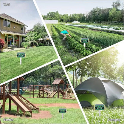 Upgraded Solar Ultrasonic Animal Repellent Outdoor