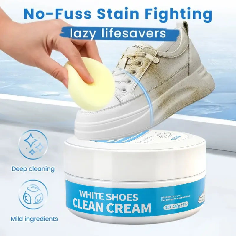 White Shoe Cleaner Cream Multipurpose No-Wash Solid Cleaner