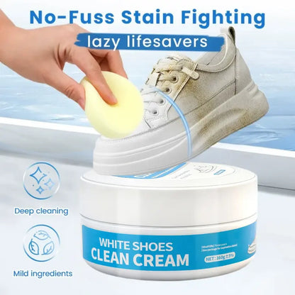 White Shoe Cleaner Cream Multipurpose No-Wash Solid Cleaner