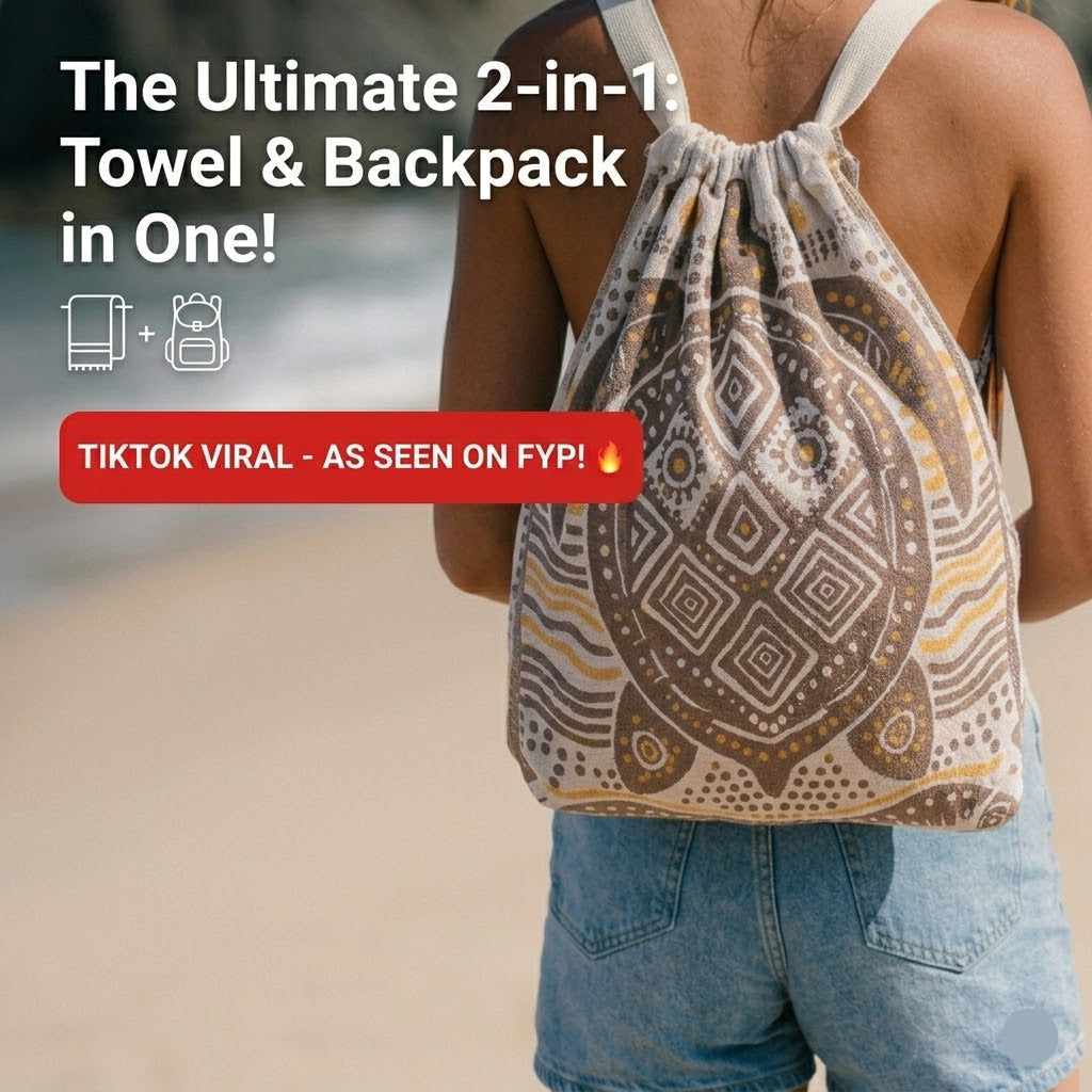 2-in-1 Sand-Free Towel Backpack | 100% Organic Cotton
