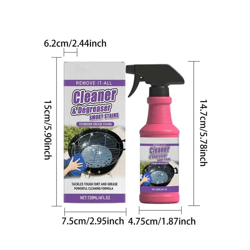 🔥Hot Sale 50% off💧120ML BBQ Non-toxic, Heavy Duty, No Residue Grill Cleaner Degreaser Spray