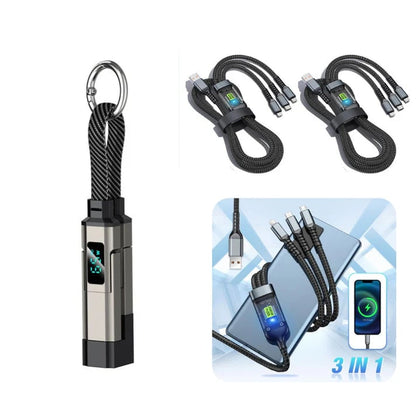 🔥HOT SALE 49% OFF🔥4-in-1 Digital Display Keychain Charging Cable