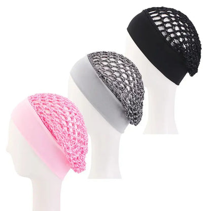 3-Piece Stretchy Wide-Edge Sleeping Cap Set, Soft Protection Bonnet for Nighttime Hair Care & Beauty