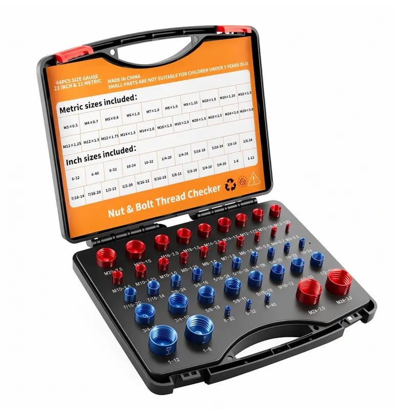 🔩 Nut & Bolt Thread Checker Gauge Set | 26PCS / 44PCS Two Options Available