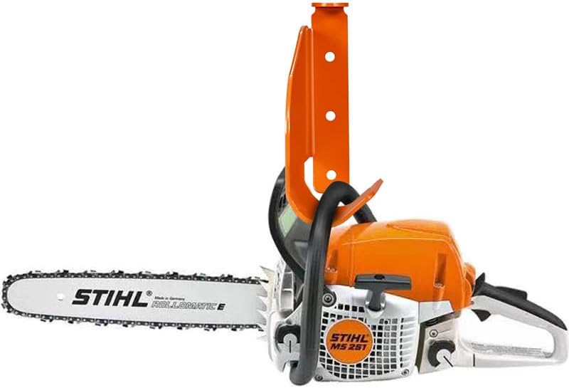 🧰 Heavy-Duty 304 Stainless Steel Chainsaw Wall Mount Hanger | Anti-Level Storage Bracket for Stihl, Husqvarna & Poulan Saws