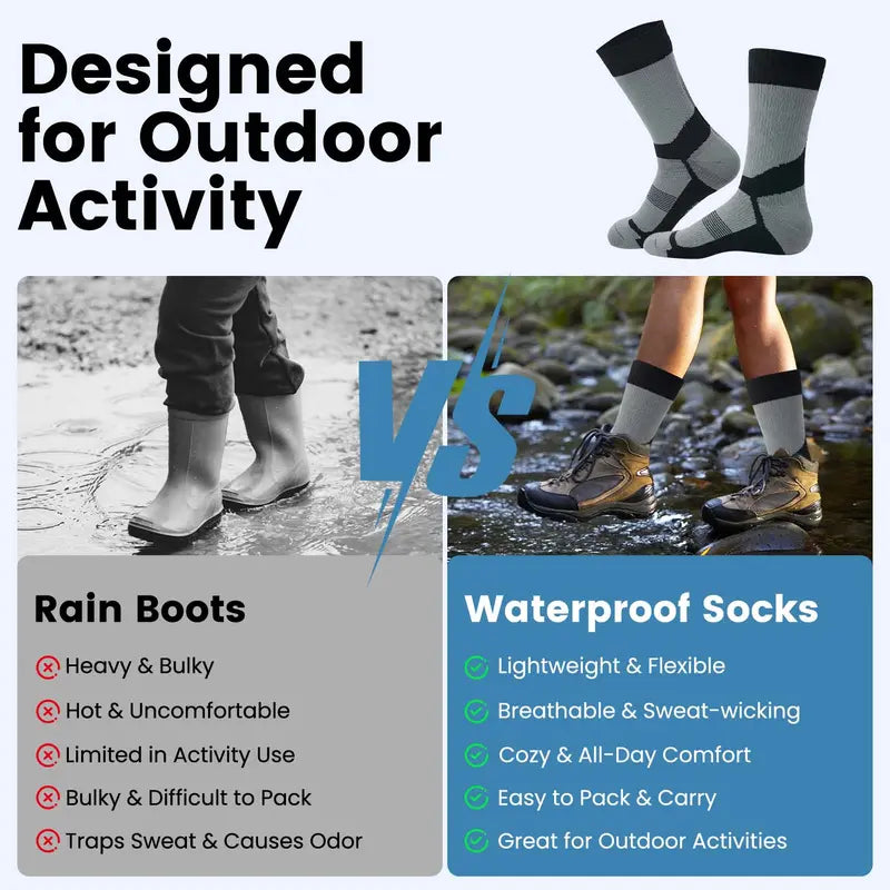 Waterproof Ankle Socks for Men & Women, Lightweight & Thermal Options, 3-Layer Stretch Technology