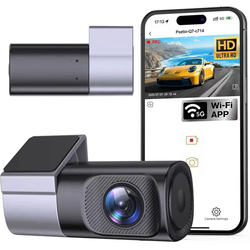 📹 360° Dash Cam: Super Night Vision &amp; Phone App Control!