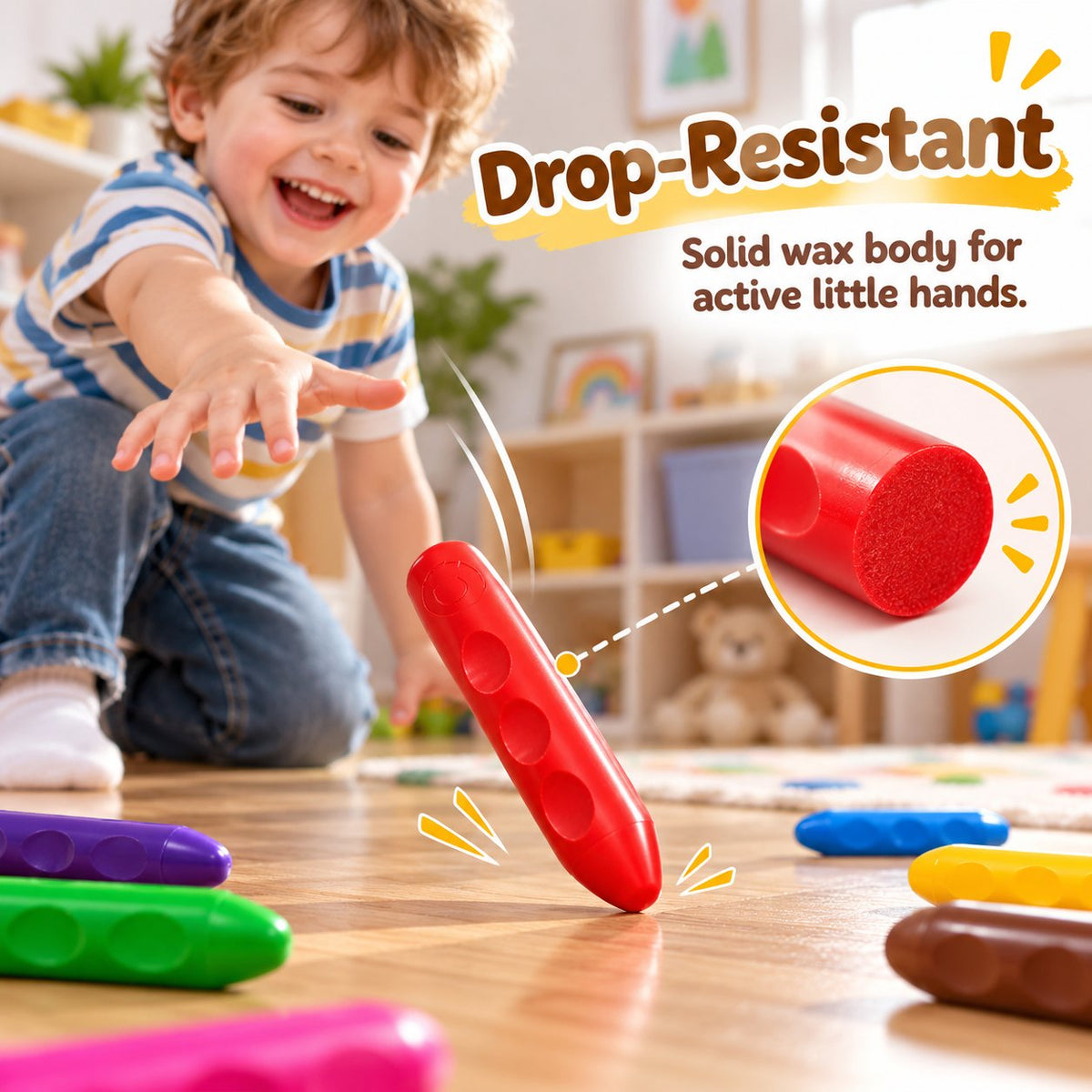 Toddler Friendly Washable Triangle Crayons | Home Art Activity