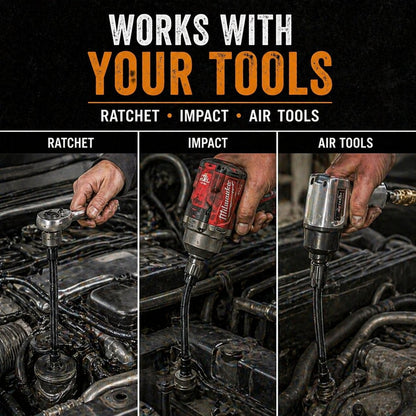 🔥 🔧🌀 1/2" Flexible Socket Extension Bar! Conquer Tight Spaces in Seconds🔩🚗