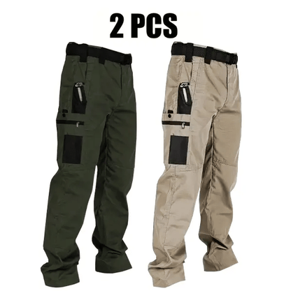 🔥Men's Waterproof Tactical Work Pants - Solid Color with Multi-Pockets for Outdoor Activities