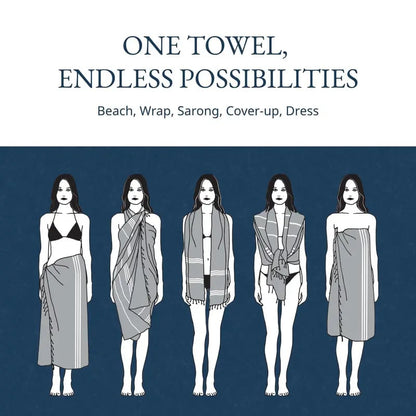 🌊 Linen Beach Towel – Lightweight, Quick-Dry & Sand-Free Summer Essential ☀️
