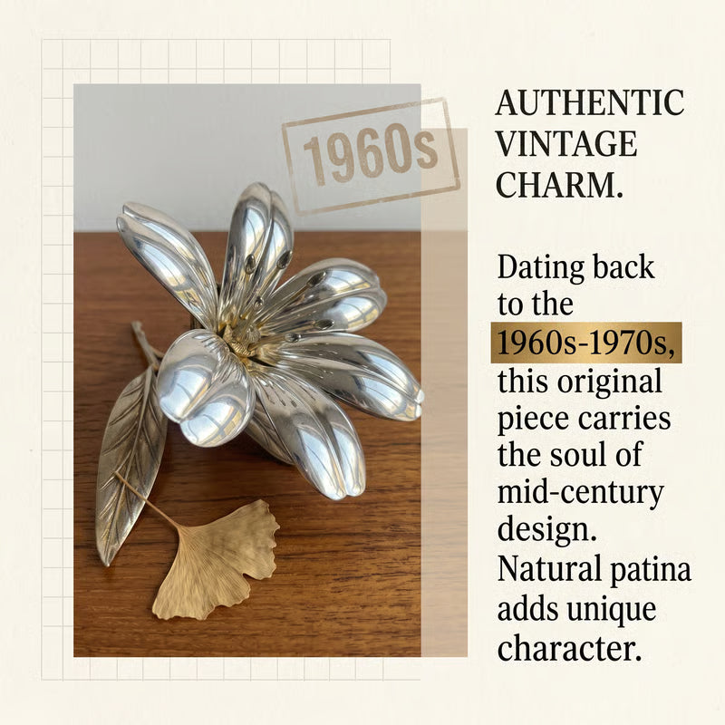 🌸 Vintage Flower Ashtray & Candle Holder – Sculptural Elegance