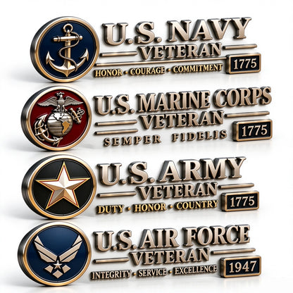 🇺🇸🎖️ Veteran Honor 3D Metal Car Emblem – A Tribute to Service & Pride
