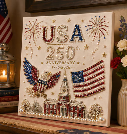 🔥LAST DAY 49% OFF - 🇺🇸 USA 250th Anniversary DIY Pearl Painting Kit ✨❤️‍🔥