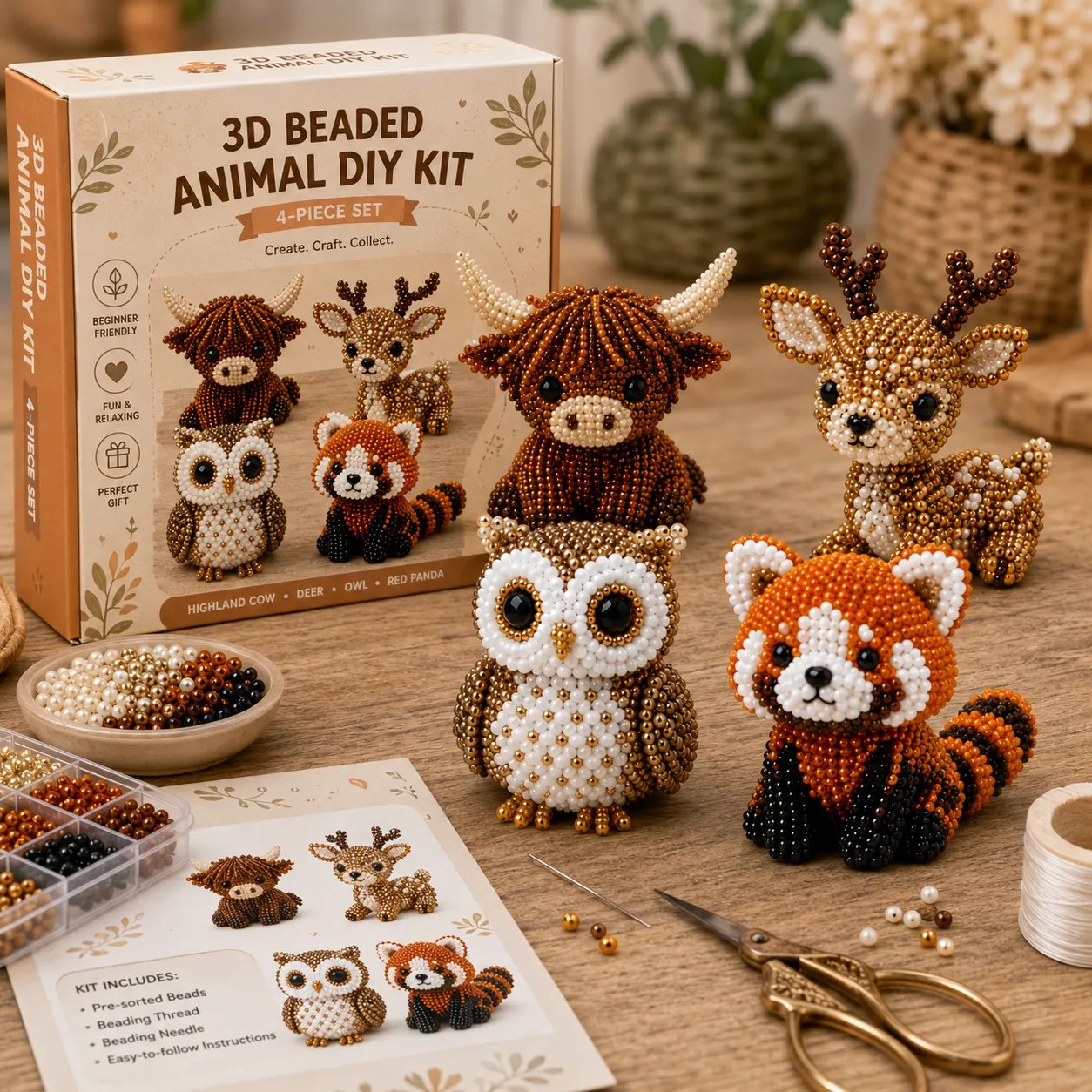 🔥Last Day 50% OFF ✨ Tiny 3D Beaded Animal DIY Kit