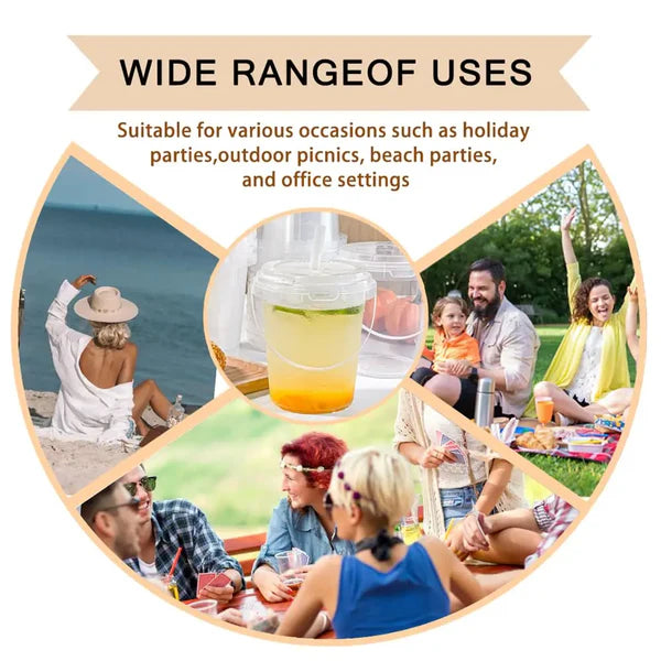 🥤 Large Reusable Plastic Cups with Lid & Straw – 3/5/10 Pack (33.81 oz)