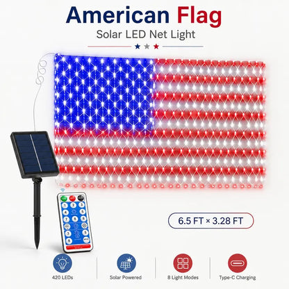 🤩July 4th 49% Off Sale💝250th Anniversary-Solar American Flag Lights Outdoor