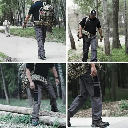 🔥Men's Waterproof Tactical Work Pants - Solid Color with Multi-Pockets for Outdoor Activities