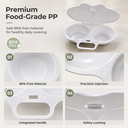 🥳2026 HOT SALE🥳💞50K+ SOLD! 🥗🎁Microwave Egg Poacher——Dual‑cavity, non‑stick & easy clean. Healthier than frying – stock up & save! 🏠✅