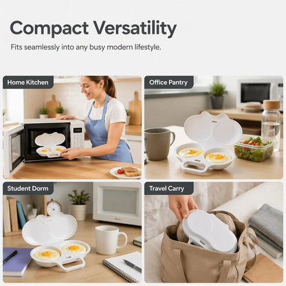 🥳2026 HOT SALE🥳💞50K+ SOLD! 🥗🎁Microwave Egg Poacher——Dual‑cavity, non‑stick & easy clean. Healthier than frying – stock up & save! 🏠✅