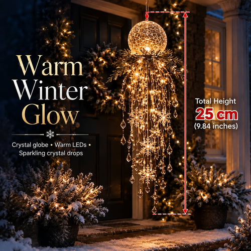 ✨ Limited-Time 45% OFF | Crystal Cascade Christmas Hanging Light – Magical Porch Glow