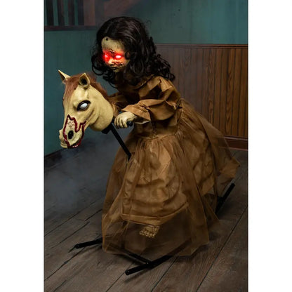 3.5FT Animated Rocking Horse with Doll Prop