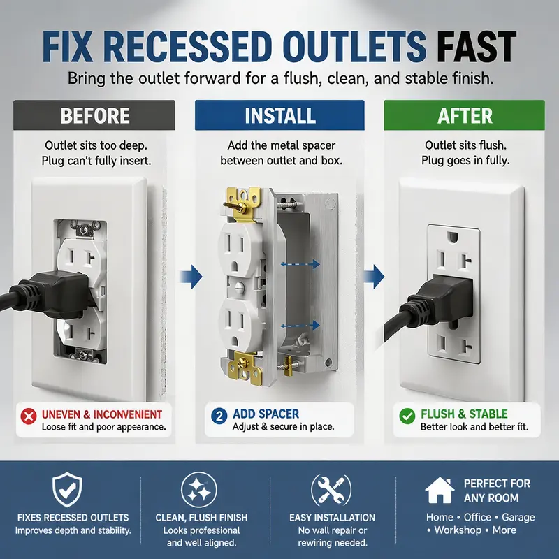 🛠️⚡Metal Wall Plate Outlet Spacers | Electrical Device Leveling Shims