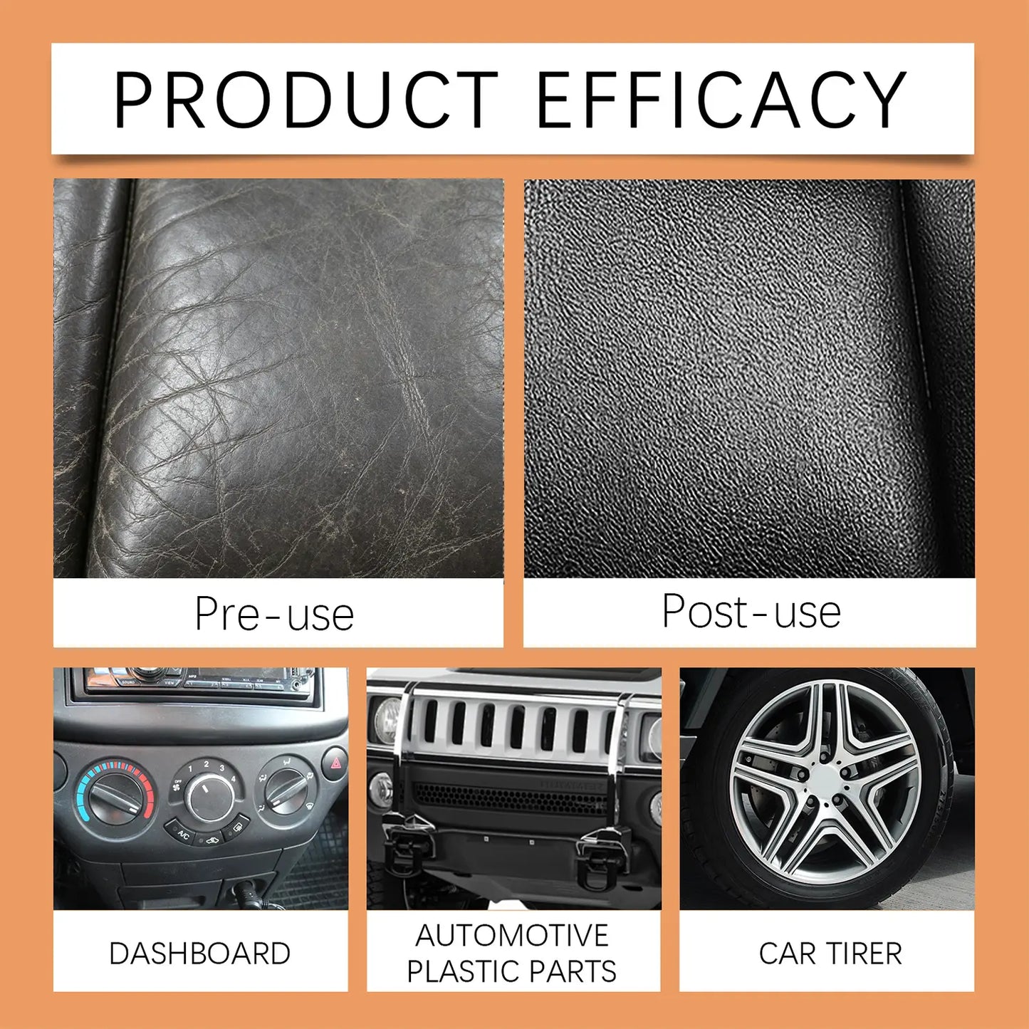 Plastic Restorer for Cars – Trim & Interior Plastic Revitalizer with Applicator Pad