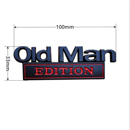 3D Old Man Metal Car Emblem 🚗🧓 – Black & White, Fits Rear, Side, Hood & Door