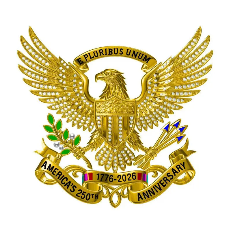 🇺🇸🦅 September Laurel USA 250th Anniversary Eagle Brooch Pin | Patriotic Rhinestone Lapel Pin | Independence Day Gift