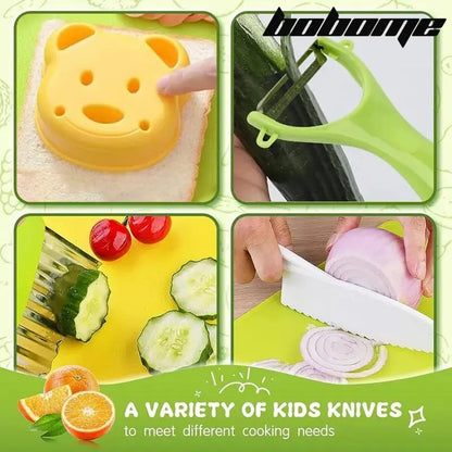 🔪 32-Piece Kitchen Knife Set – Safe, Fun & Easy Food Prep for Kids 🍓🥕