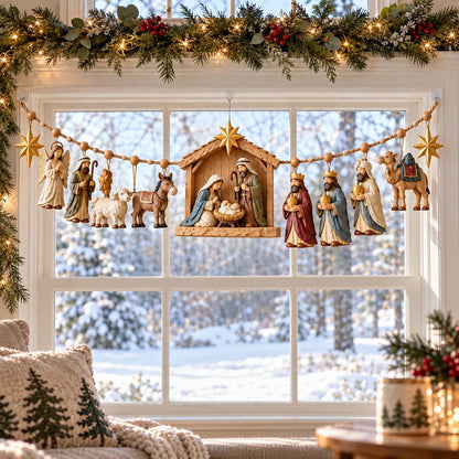 ✝️ 🎄 The Night Hope Was Born – Bethlehem Nativity Christmas Garland(📦Buy 2 Free Shipping)