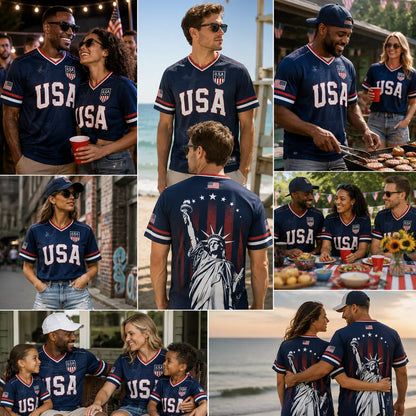 🇺🇸 USA Liberty Soccer Jersey – Patriotic American Flag V-Neck Football Shirt