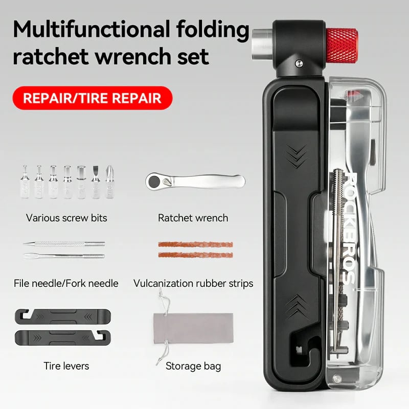 Multifunctional Mini Ratchet 15 In 1 Bike Repair Tool Kit for Cycling Emergencies