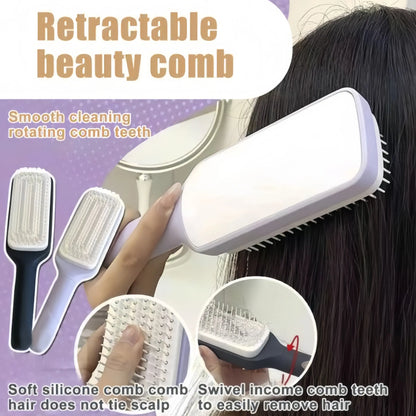 ✨ Say Goodbye To Hair-Filled Brushes — The Self Cleaning Comb Everyone’s Obsessed With! 💁‍♀️