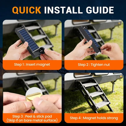 🏆 35K+ SOLD! 🚌 RV Solar Step Lights | Magnetic, IP65 Waterproof, 8‐Hour Warm Glow, Auto On/Off ✨