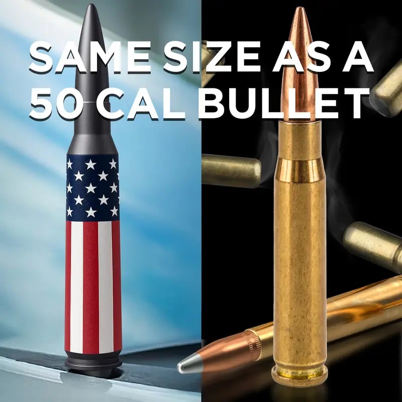 ⚡Hot Sales 49% OFF🔥50 Cal Badass Bullet Antenna for Ford Dodge GMC Chevy & Jeep 2007+ Stand Out Upgrade Your Truck Antenna Anti-Theft Design Military-Grade Quality Auxiliary Audio Inputs