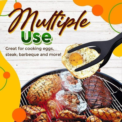 🥘 LIMITED-TIME ! 🍳 2-in-1 Grip Flip Tongs with Silicone Tips – Non-Scratch, Non-Stick, Heat-Resistant ✨