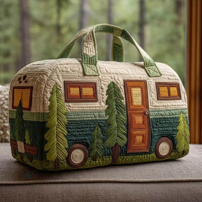 🔥LAST DAY 49% OFF✨🏕️ Vintage Camper Quilted Duffle Bag | Whimsical Retro Travel Companion
