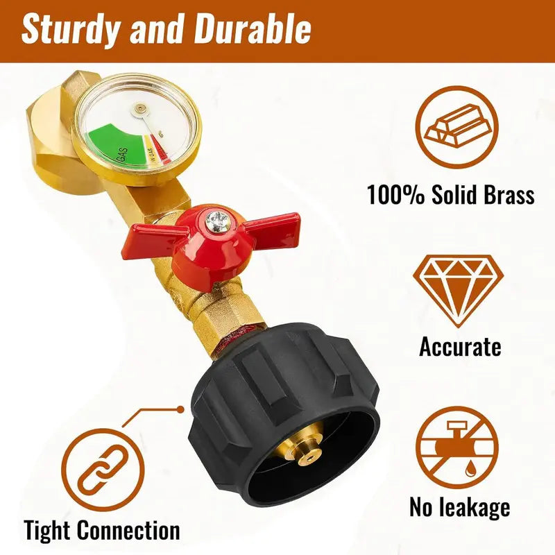 🔥Hot Sale 49% off💰⛽ Propane Refill Adapter with Valve & Gauge