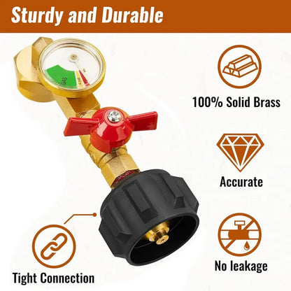 🔥Hot Sale 49% off💰⛽ Propane Refill Adapter with Valve & Gauge
