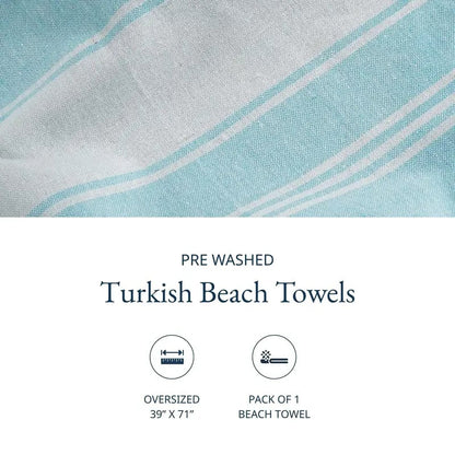 🌊 Linen Beach Towel – Lightweight, Quick-Dry & Sand-Free Summer Essential ☀️